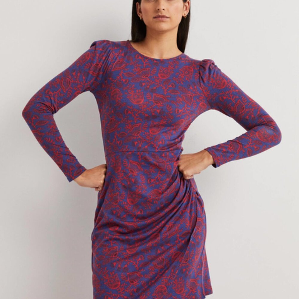 NWT Boden Ruched Jersey Midi Dress Size 12R